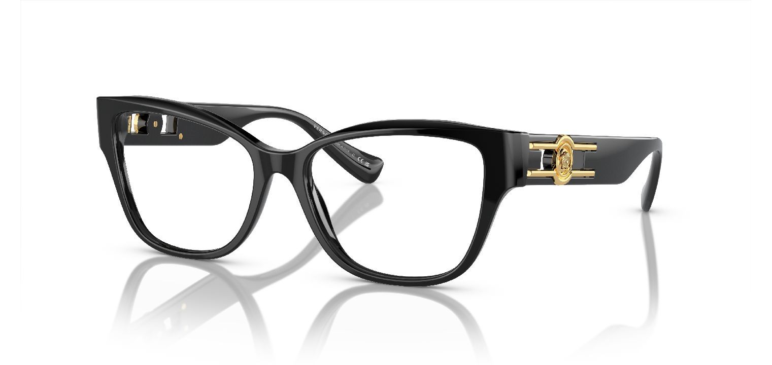 Versace Quadratisch Brillen 0VE3347 Schwarz für Damen