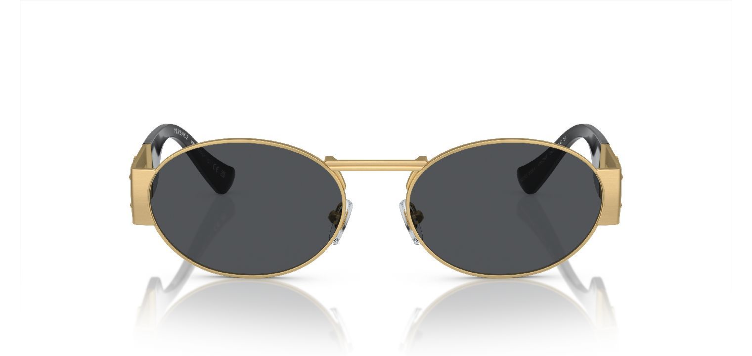 Versace Oval Sunglasses 0VE2264 Gold for Unisex