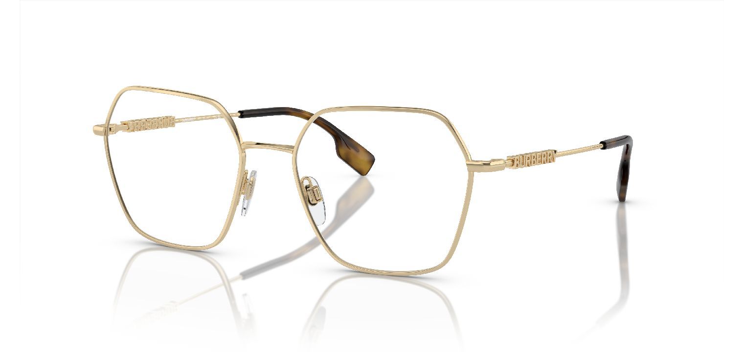 Burberry Carré Eyeglasses 0BE1381 Gold for Woman