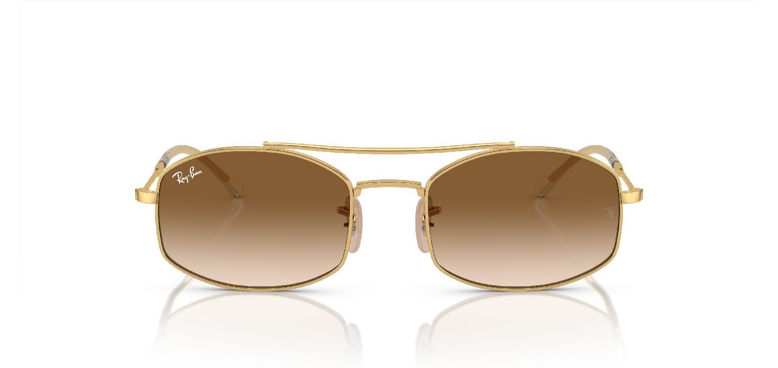 Ray-Ban Oval Sunglasses 0RB3719 Gold for Unisex