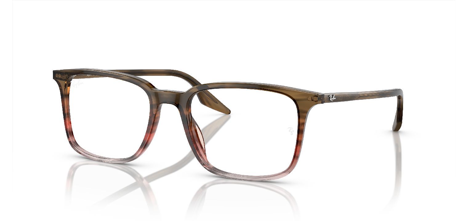 Ray-Ban Rectangle Eyeglasses 0RX5421 Marron for Unisex