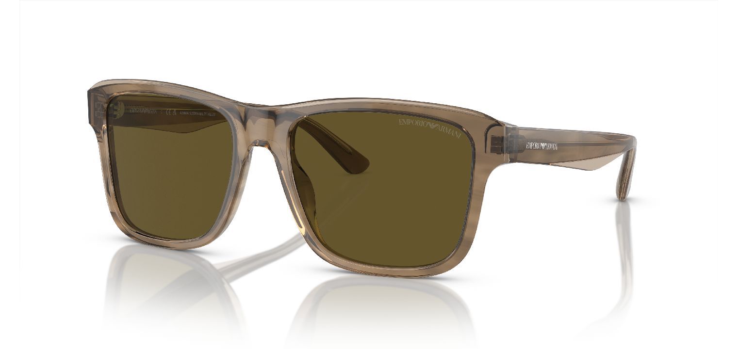 Emporio Armani Rechteckig Sonnenbrillen 0EA4208 Braun für Herren