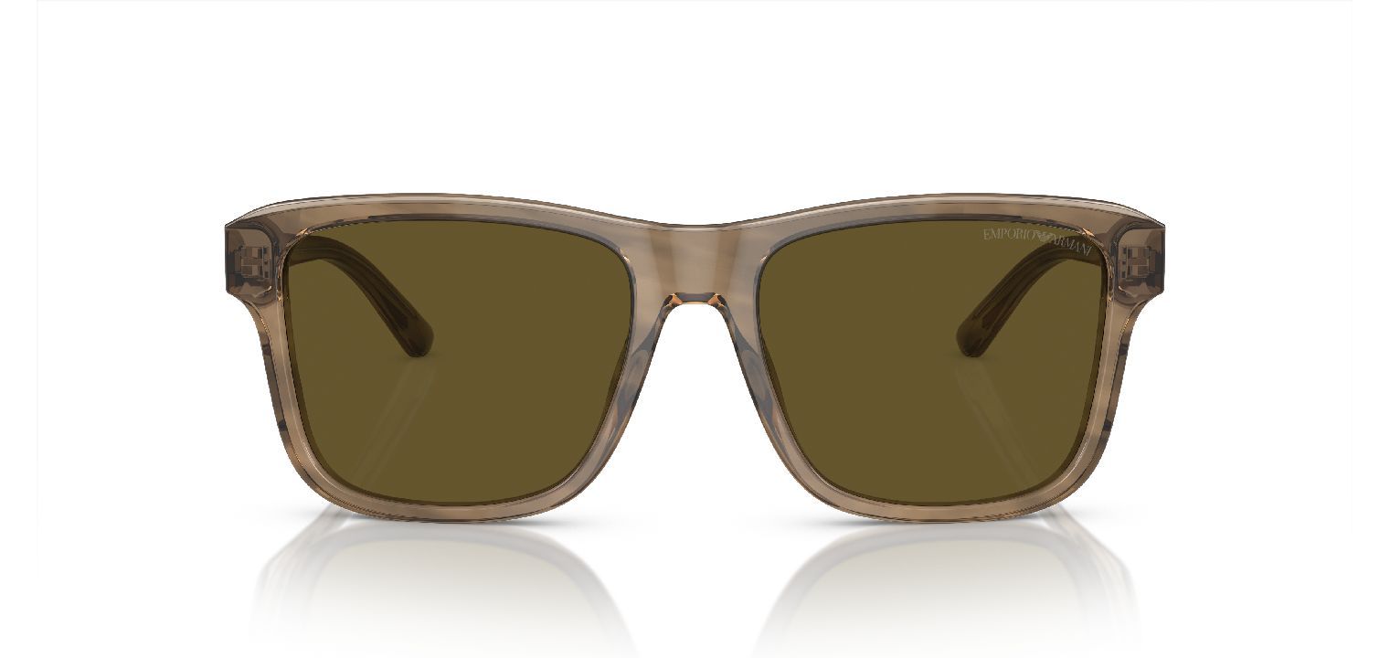 Lunettes de soleil Emporio Armani Carré 0EA4208 Marron pour Homme