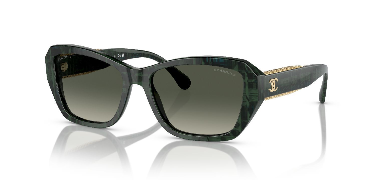 Chanel Rechteckig Sonnenbrillen 0CH5516 Grün für Dame