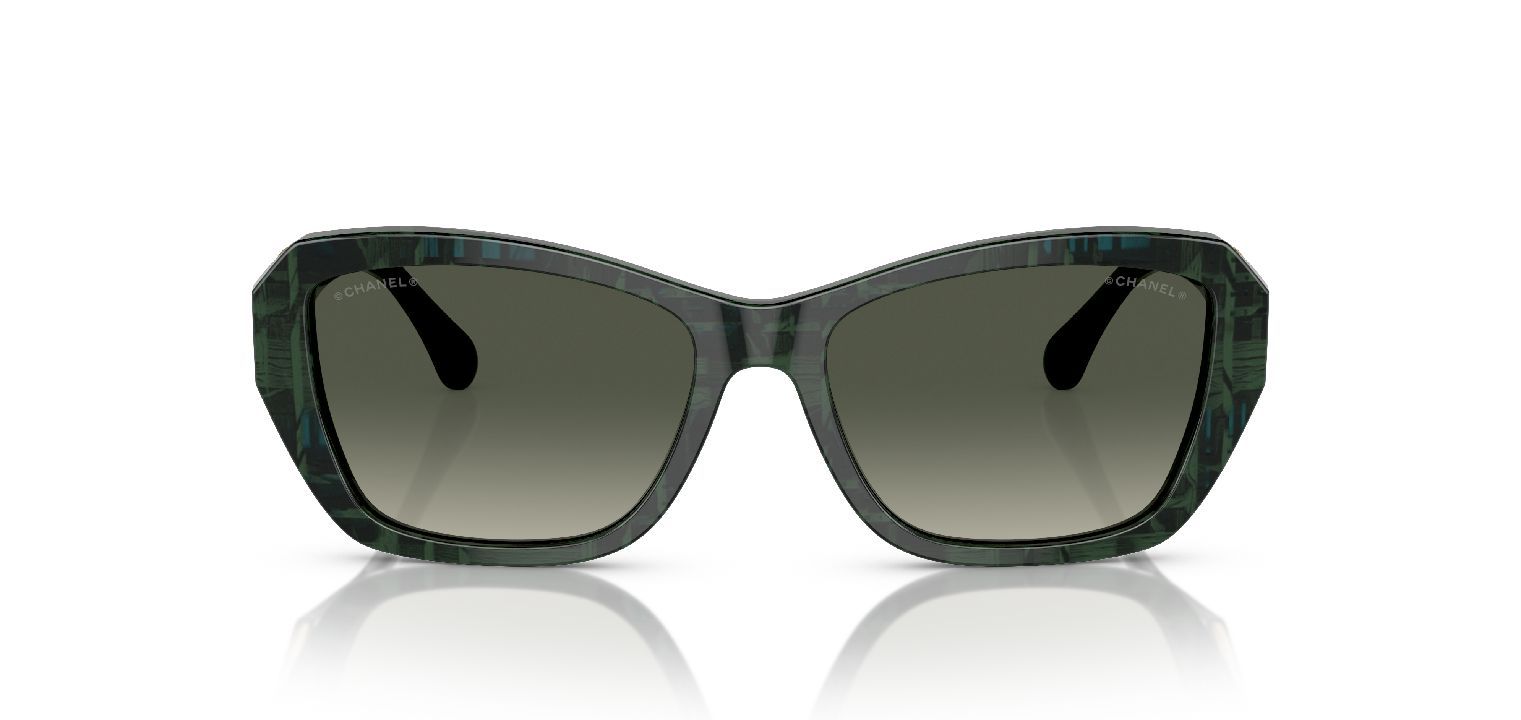 Chanel Rechteckig Sonnenbrillen 0CH5516 Grün für Dame