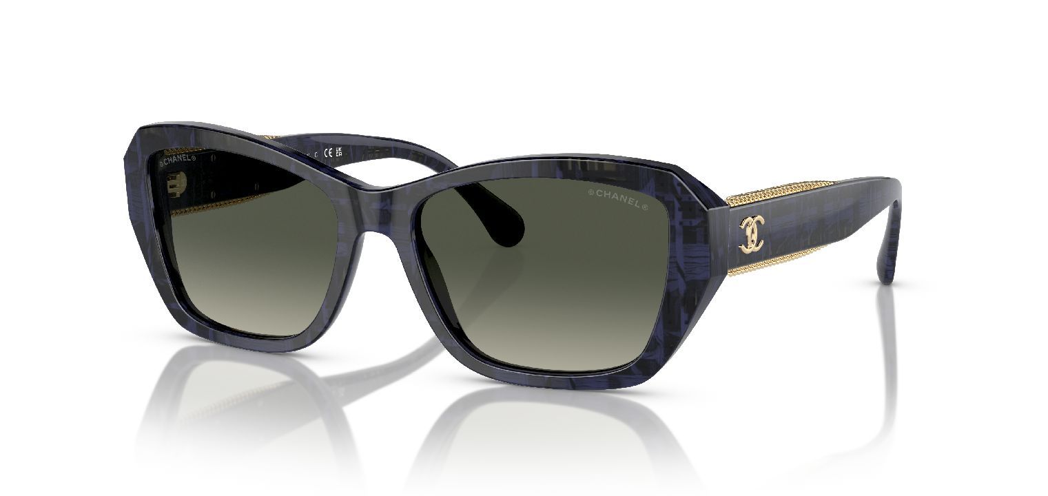 Chanel Rechteckig Sonnenbrillen 0CH5516 Blau für Dame