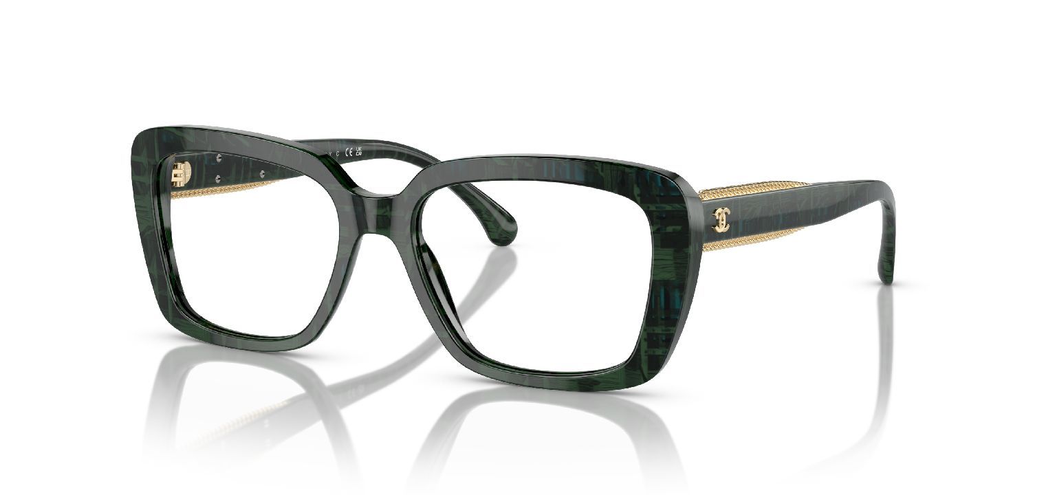 Chanel Rectangle Eyeglasses 0CH3461 Green for Woman