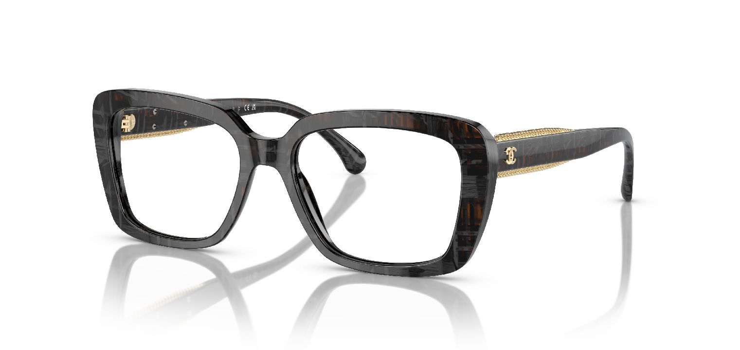 Chanel Rectangle Eyeglasses 0CH3461 Black for Woman