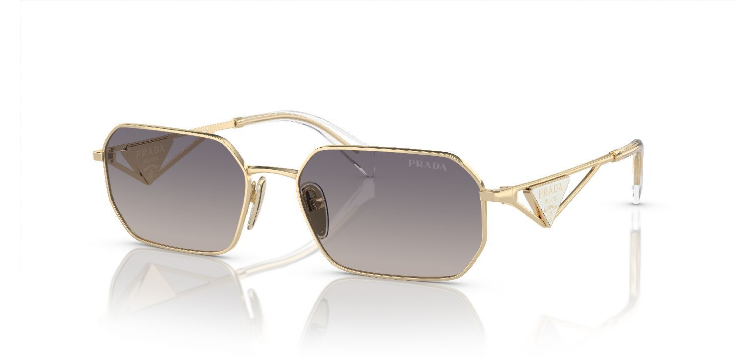 Prada Rechteckig Sonnenbrillen 0PR A51S Gold für Herr-Dame