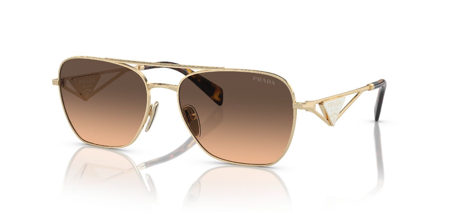 Prada Quadratisch Sonnenbrillen 0PR A50S Gold für Herr-Dame