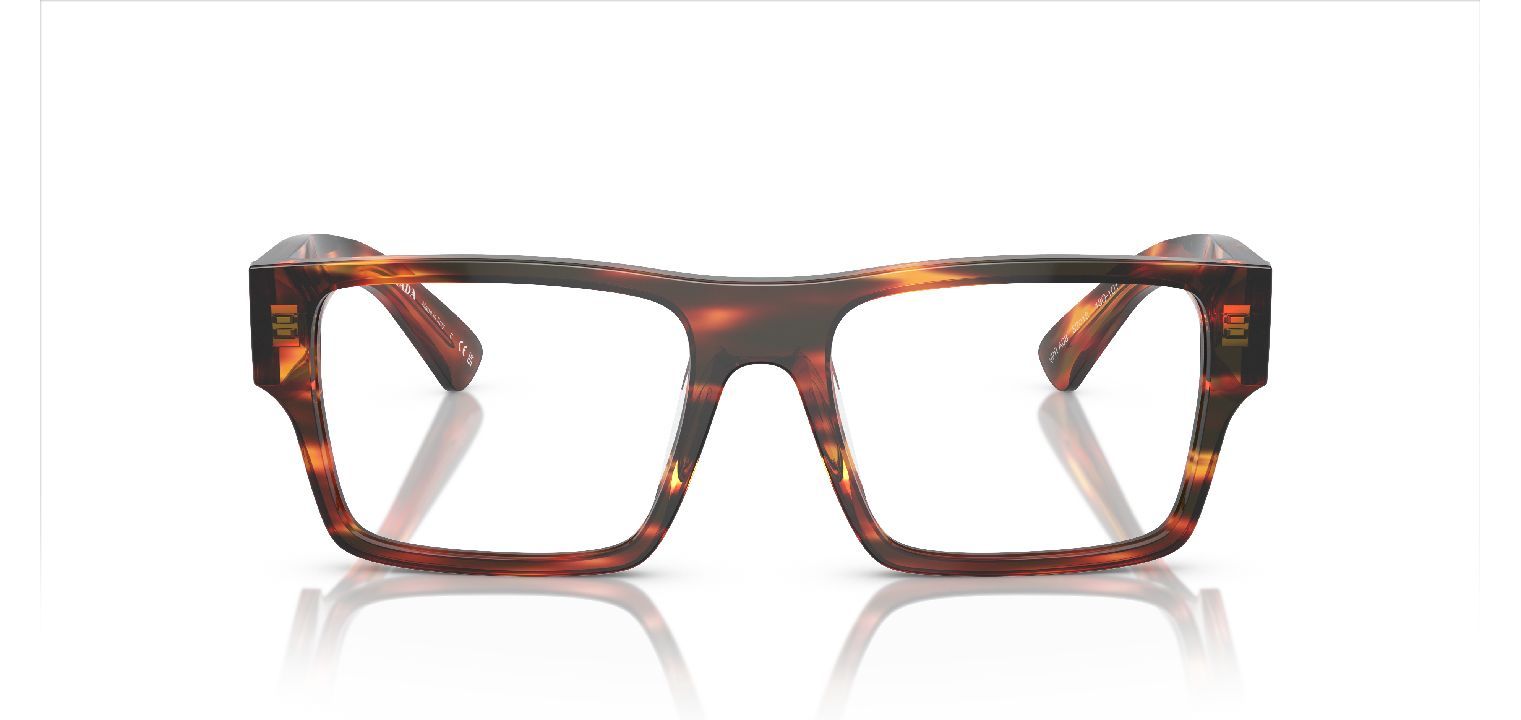 Prada Rechteckig Brillen 0PR A08V Rot für Herren