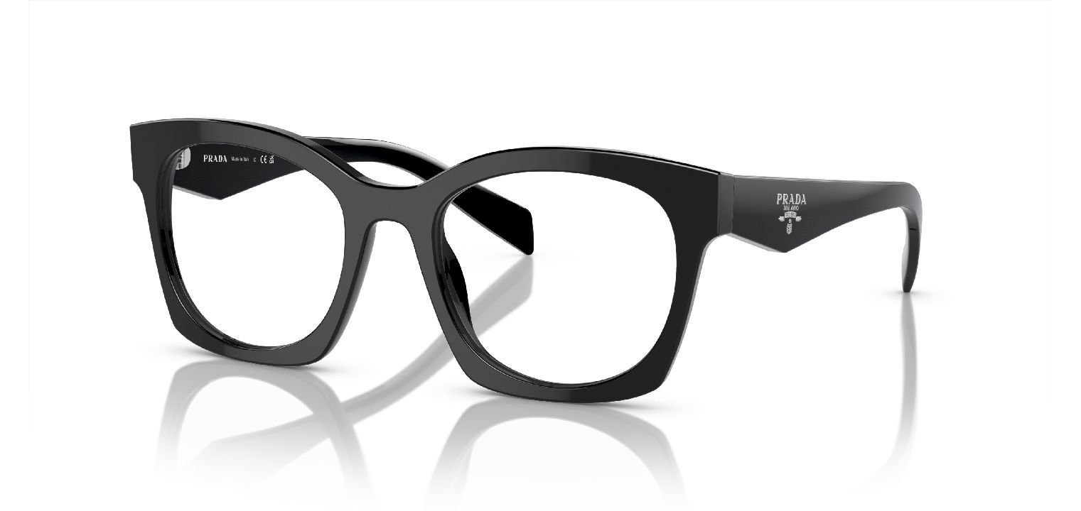Prada Quadratisch Brillen 0PR A05V Schwarz für Dame