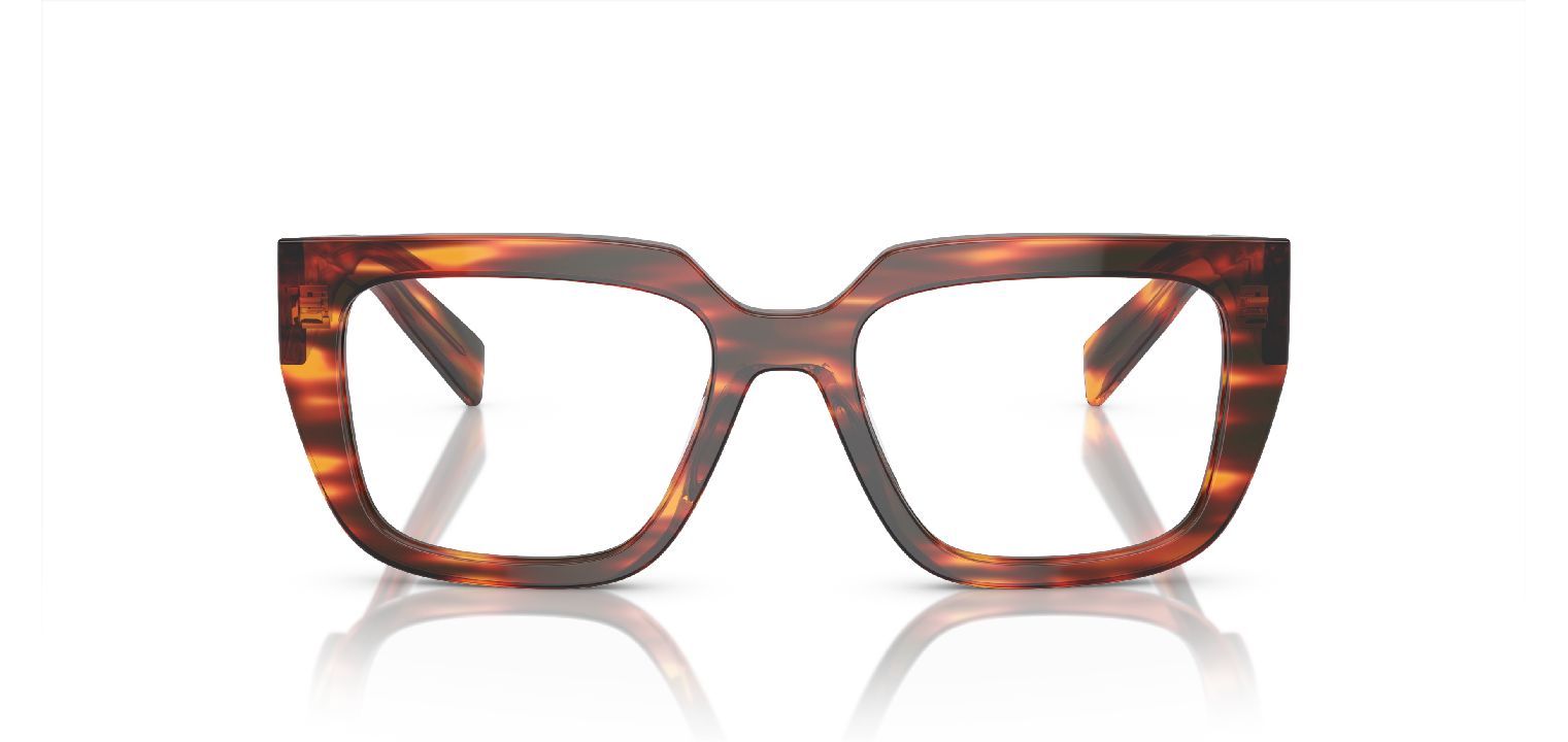 Prada Rechteckig Brillen 0PR A03V Rot für Dame