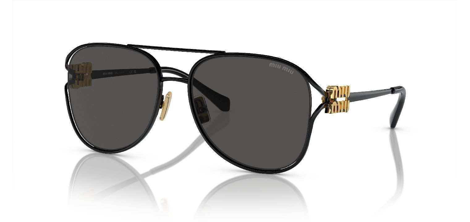 Miu Miu Pilot Sunglasses 0MU 52ZS Black for Woman