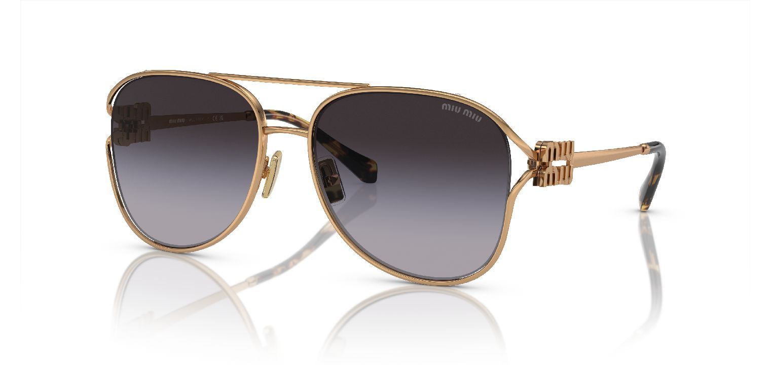 Lunettes de soleil Miu Miu Pilot 0MU 52ZS Doré pour Femme