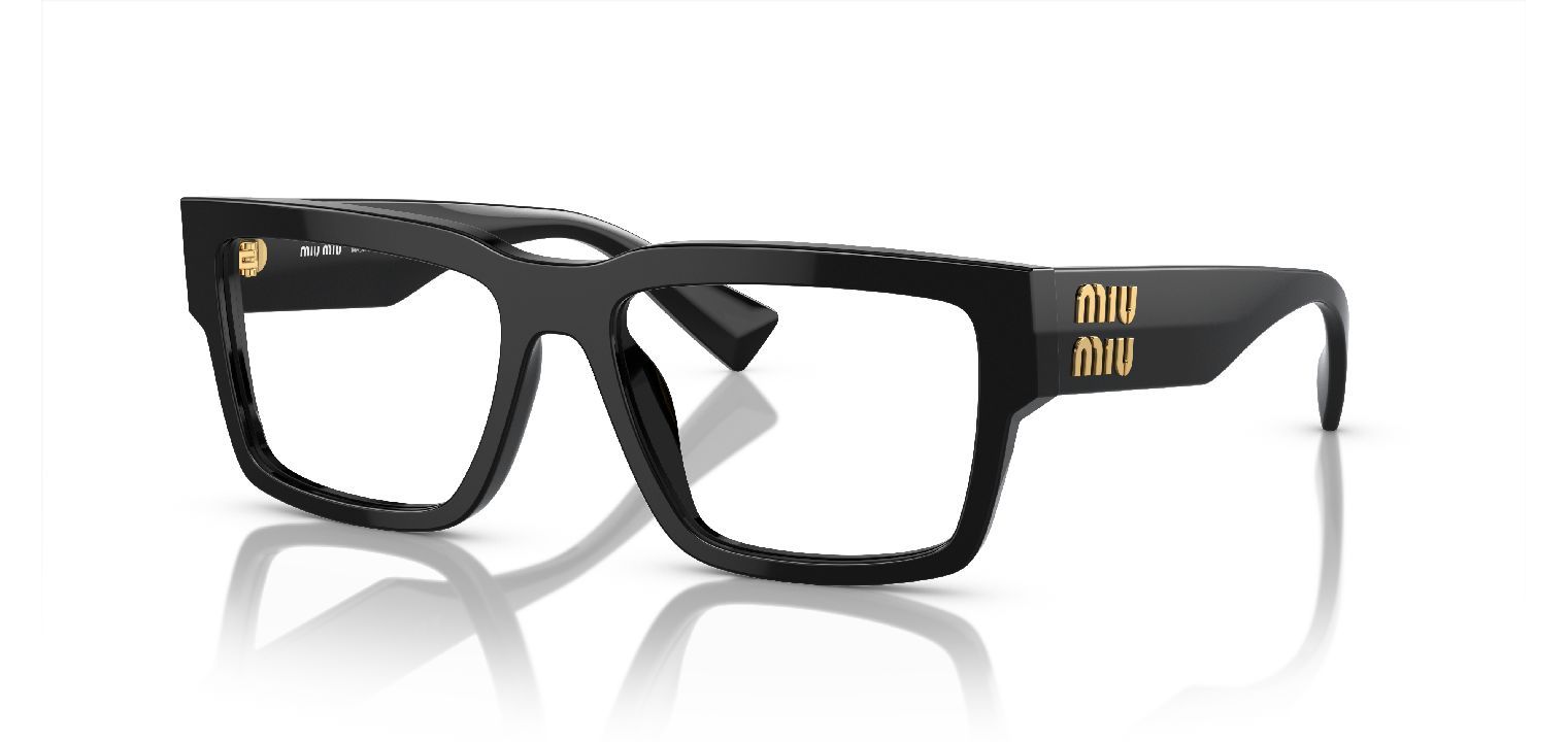 Miu Miu Rectangle Eyeglasses 0MU 02XV Black for Woman