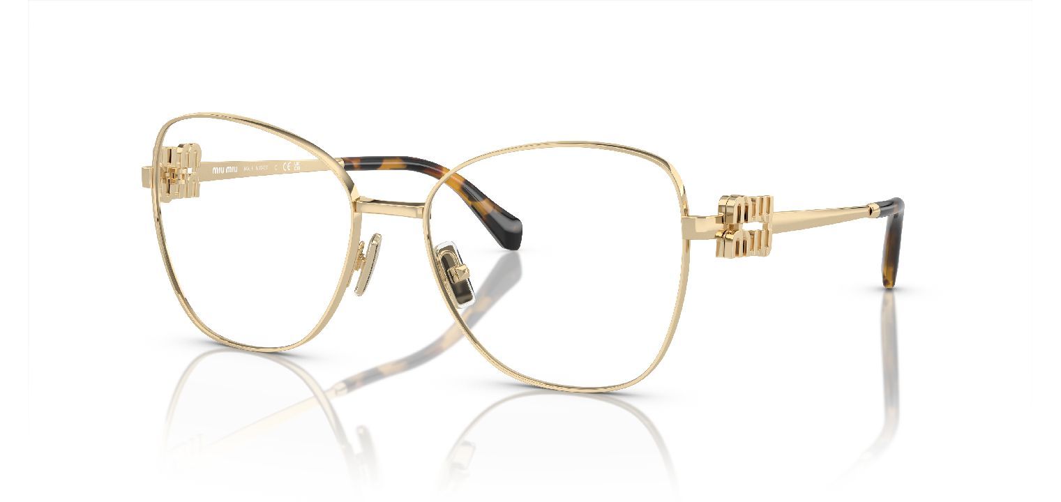 Lunettes de vue Miu Miu Pilot 0MU 50XV Doré pour Femme