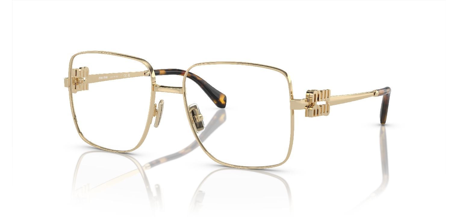 Lunettes de vue Miu Miu Carré 0MU 51XV Doré pour Femme