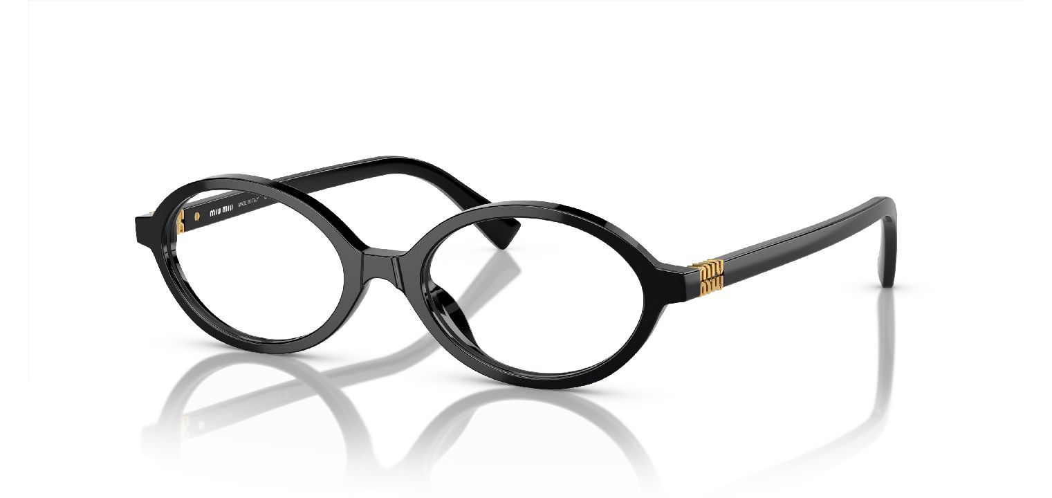 Miu Miu Oval Brillen 0MU 01XV Schwarz für Damen