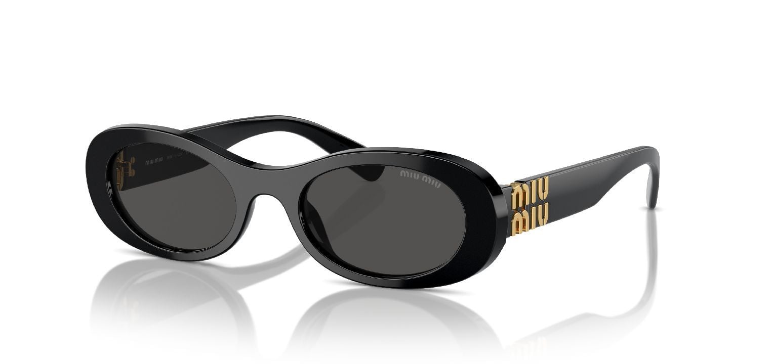 Miu Miu Oval Sunglasses 0MU 06ZS Black for Woman