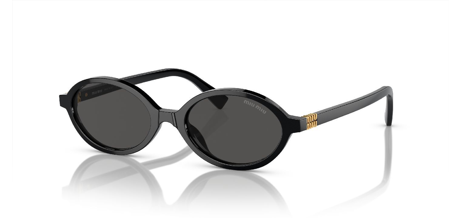 Miu Miu Oval Sonnenbrillen 0MU 04ZS Schwarz für Damen