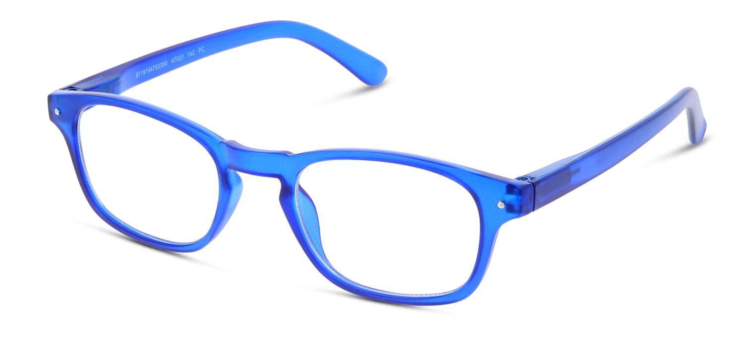 Blue light filter Eyeglasses GLibrary Rectangle IBLT03 Light blue