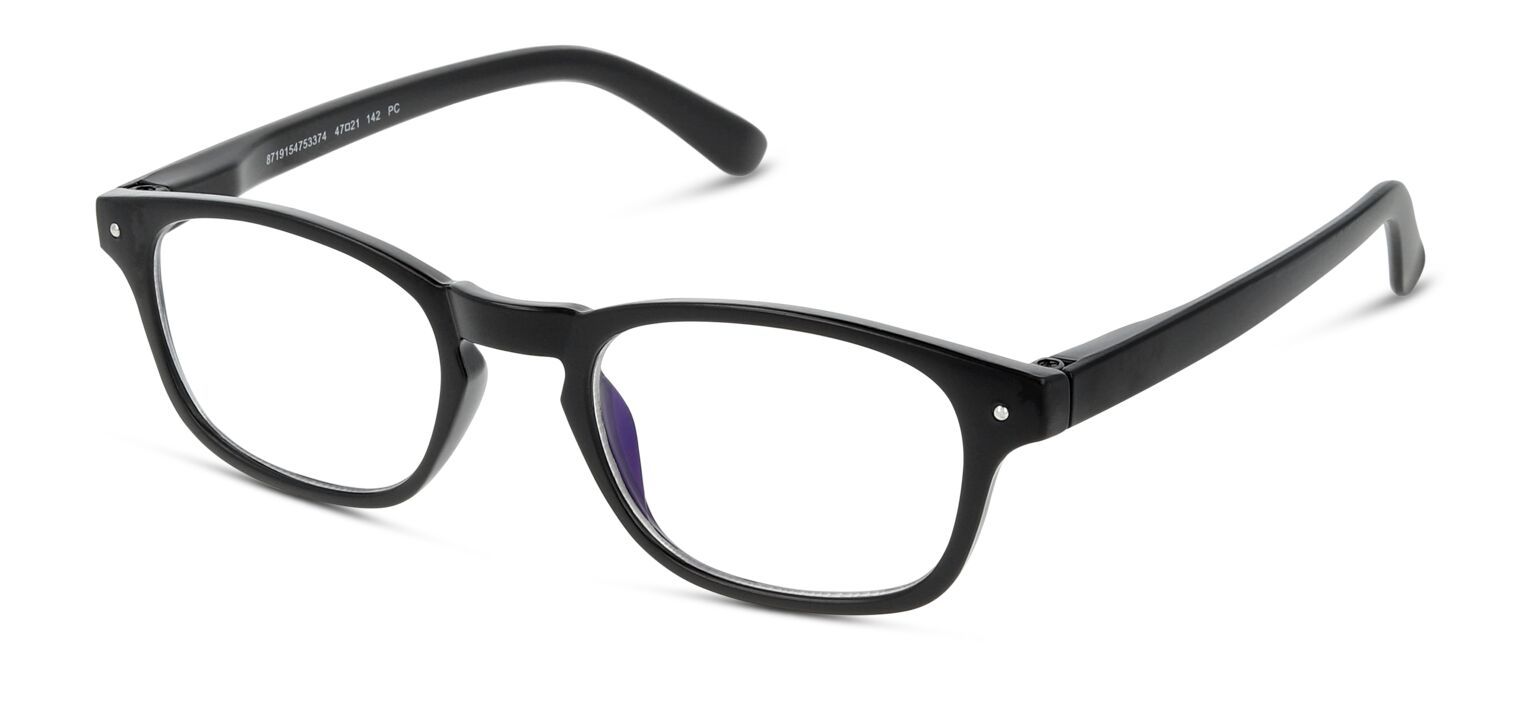 Blue light filter Eyeglasses GLibrary Rectangle IBLT03 Black