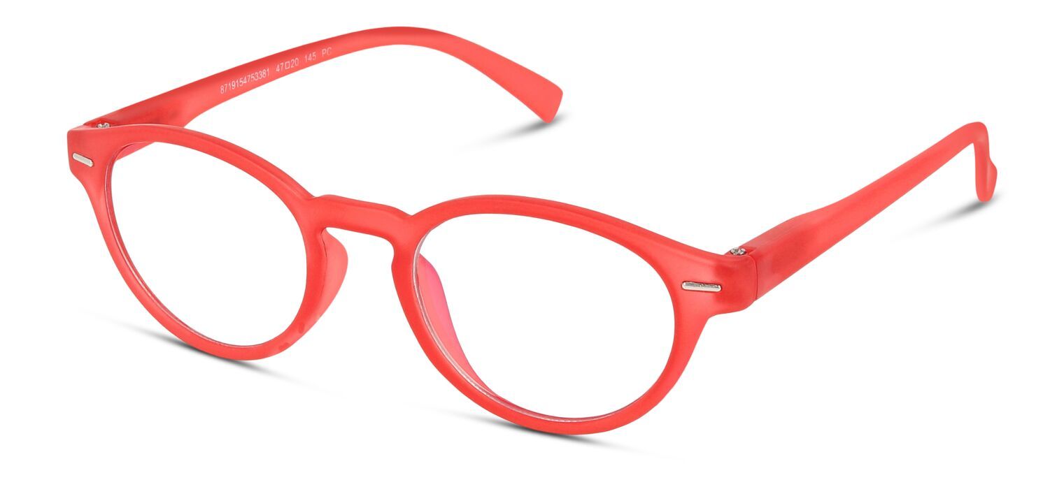 Blue light filter Eyeglasses GLibrary Oval IBLT04 Red