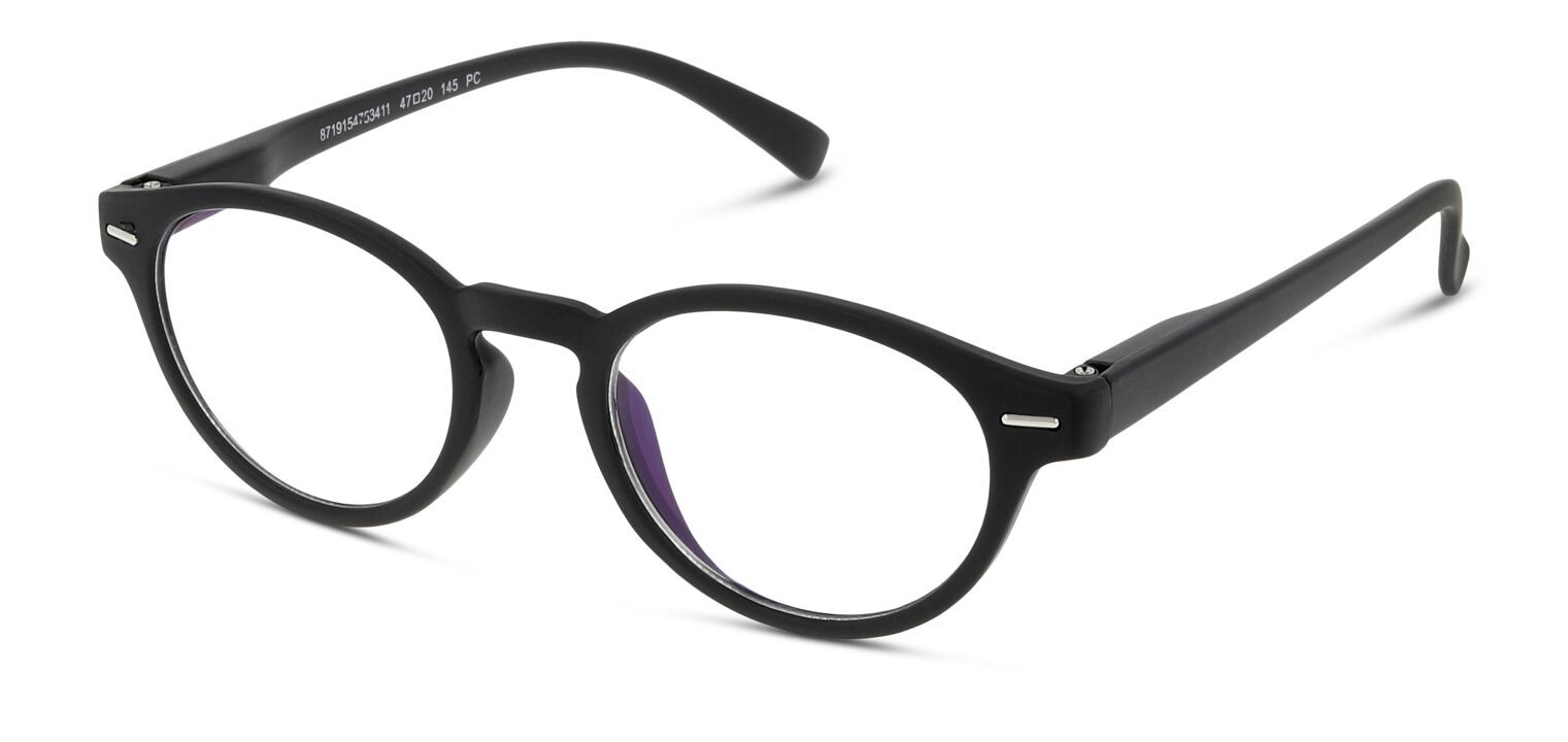 Blue light filter Eyeglasses GLibrary Oval IBLT04 Black