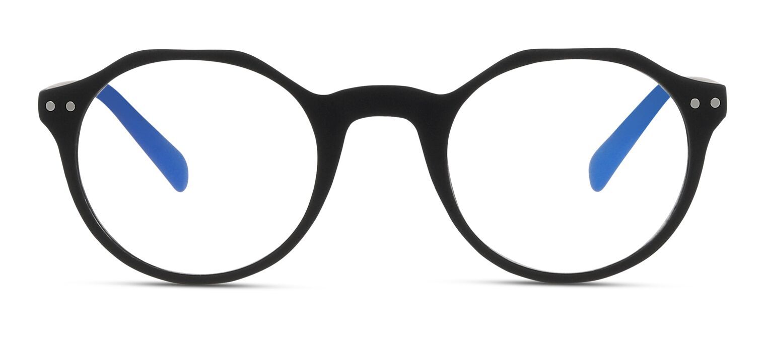 Blue light filter Eyeglasses GLibrary Round IBLU01 Black