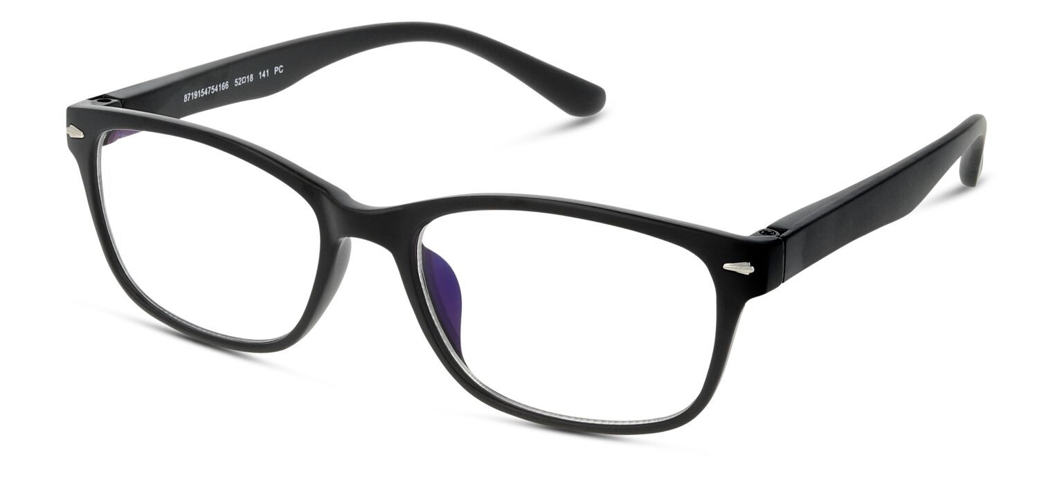 Blue light filter Eyeglasses GLibrary Rectangle IBLU07 Black