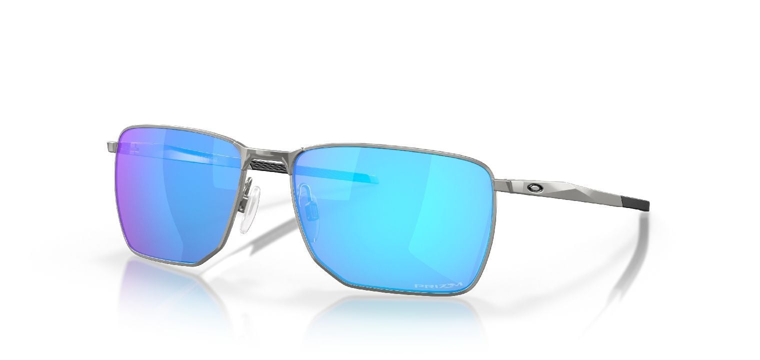 Oakley Rechteckig Sonnenbrillen 0OO4142 Sillber für Herren