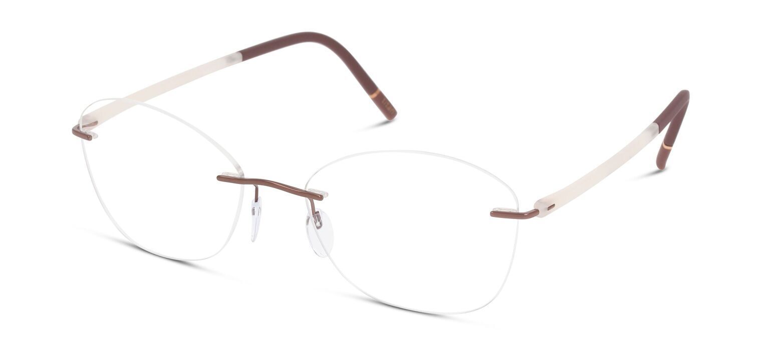 Lunettes de vue Silhouette Rectangle 5567 Marron pour Femme