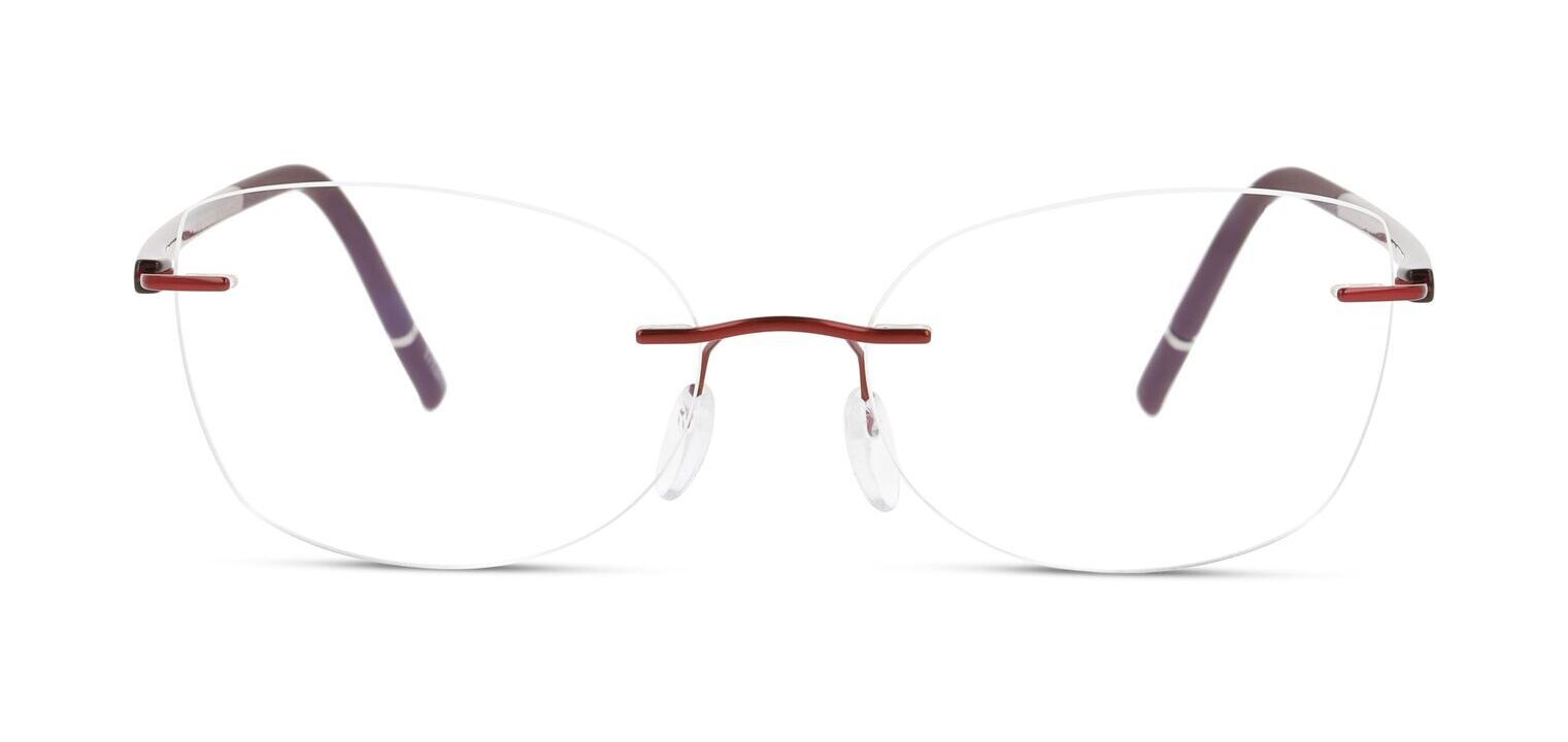 Lunettes de vue Silhouette Rectangle 5567 Rouge pour Femme