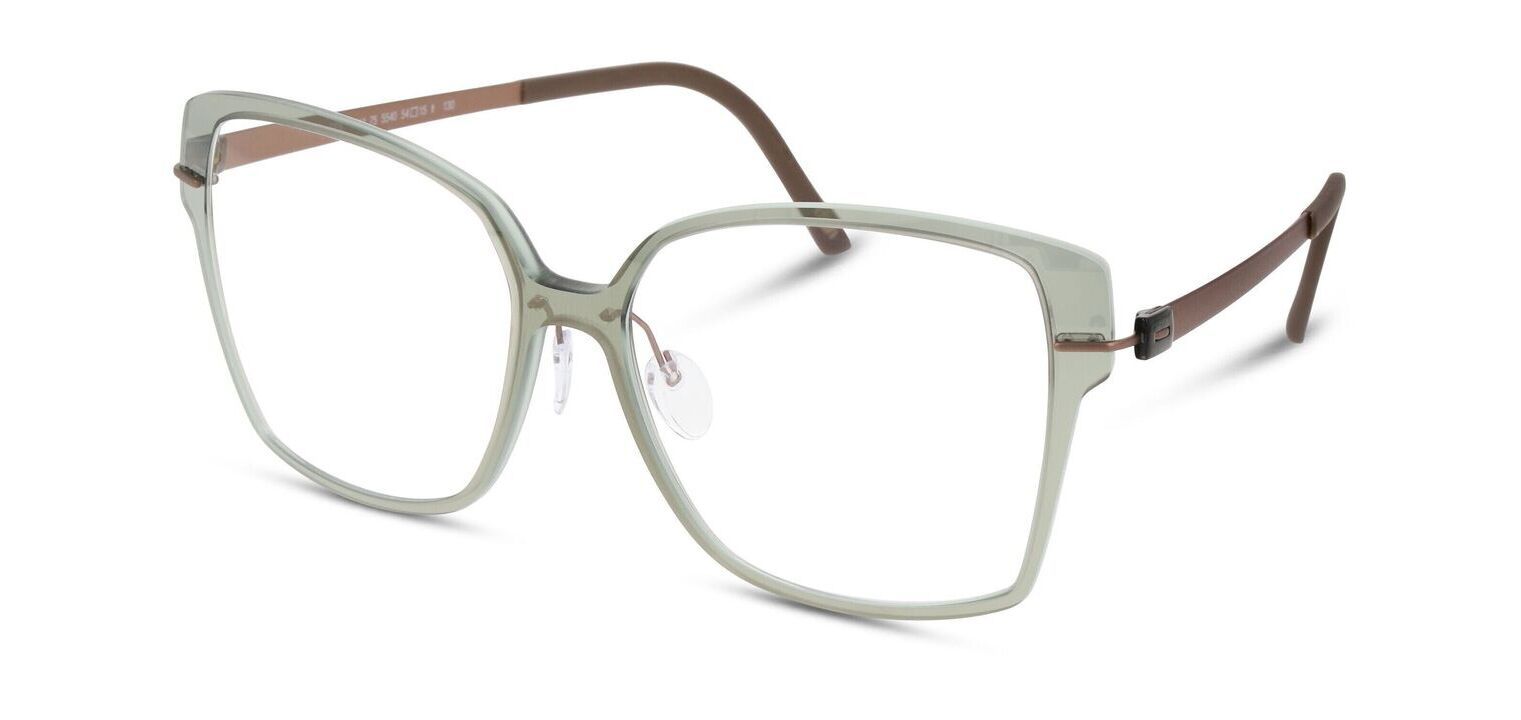 Silhouette Quadratisch Brillen 1611 Grün für Dame