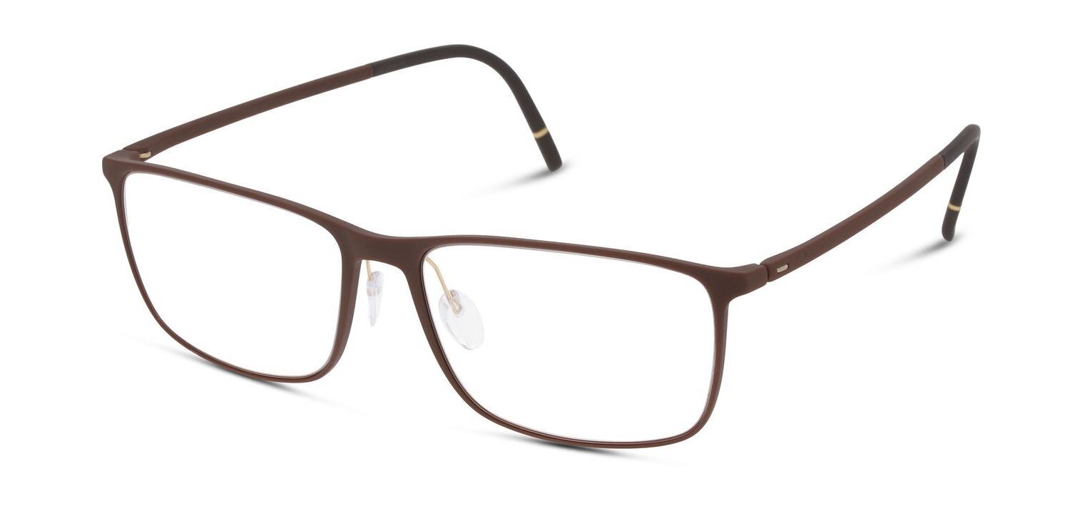 Lunettes de vue Silhouette Rectangle 2955 Marron pour Homme