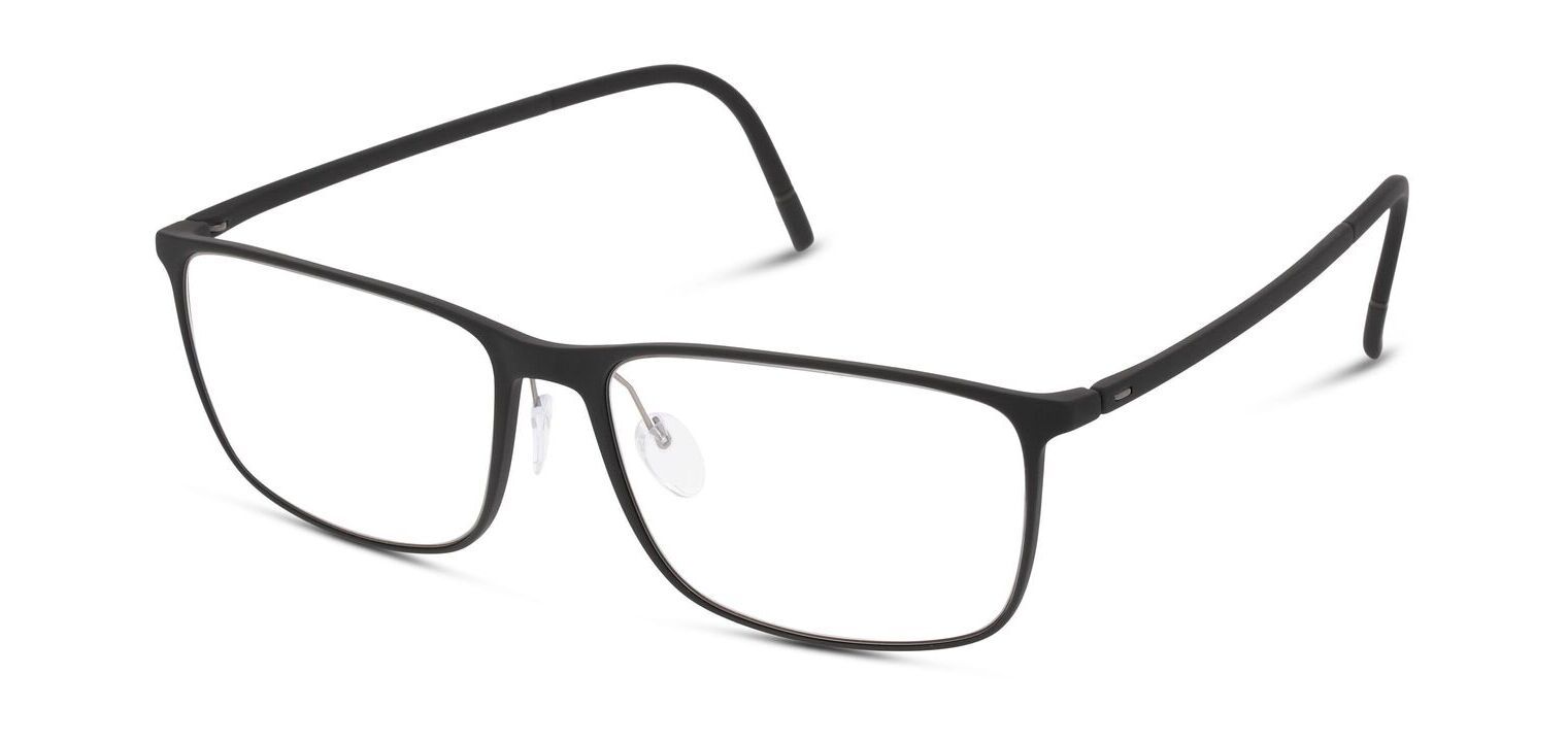 Lunettes de vue Silhouette Rectangle 2955 Noir pour Homme