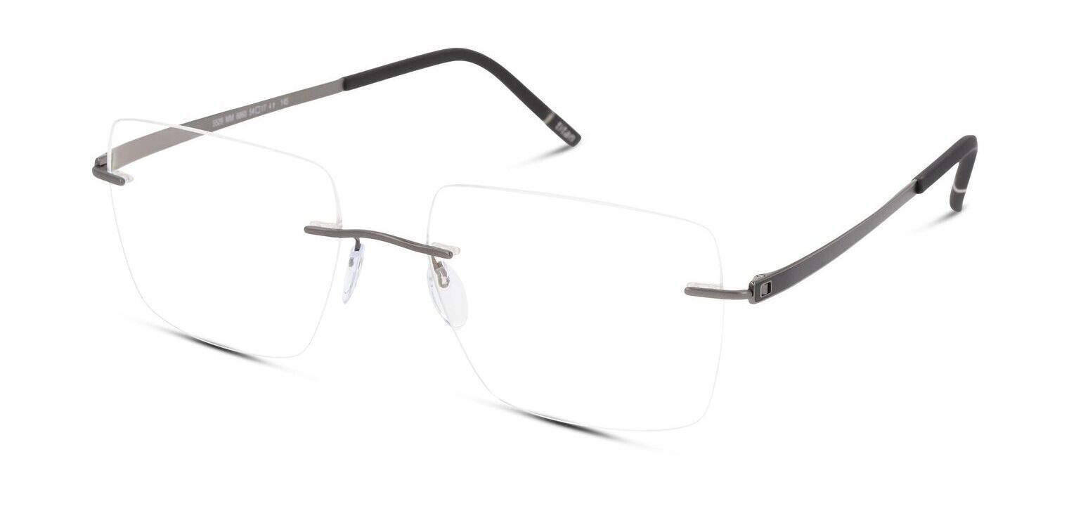 Lunettes de vue Silhouette Rectangle 5529 Noir pour Homme