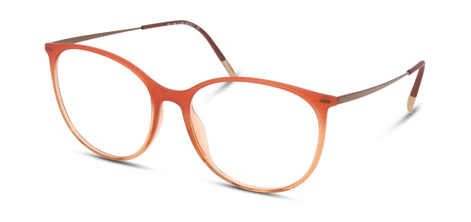 Silhouette Rund Brillen 1606 Orange für Damen