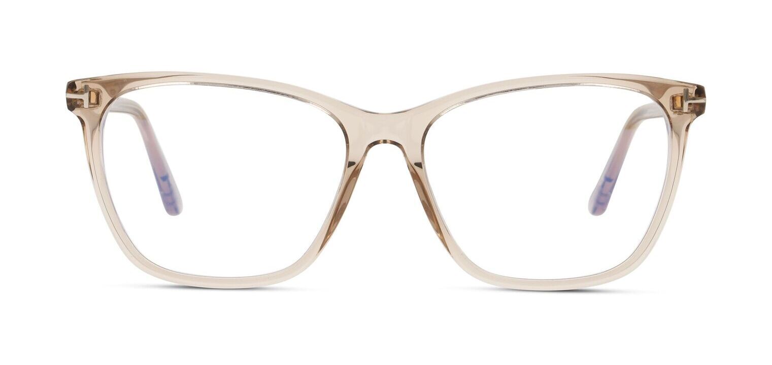 Lunettes de vue Tom Ford Rectangle FT5762-B Beige pour Femme