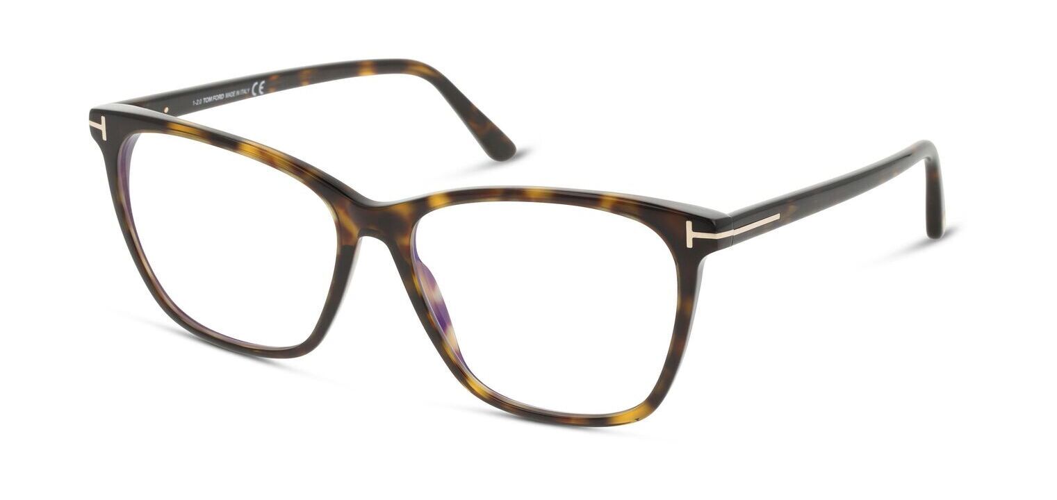Tom Ford Rechteckig Brillen FT5762-B Schildpatt für Dame