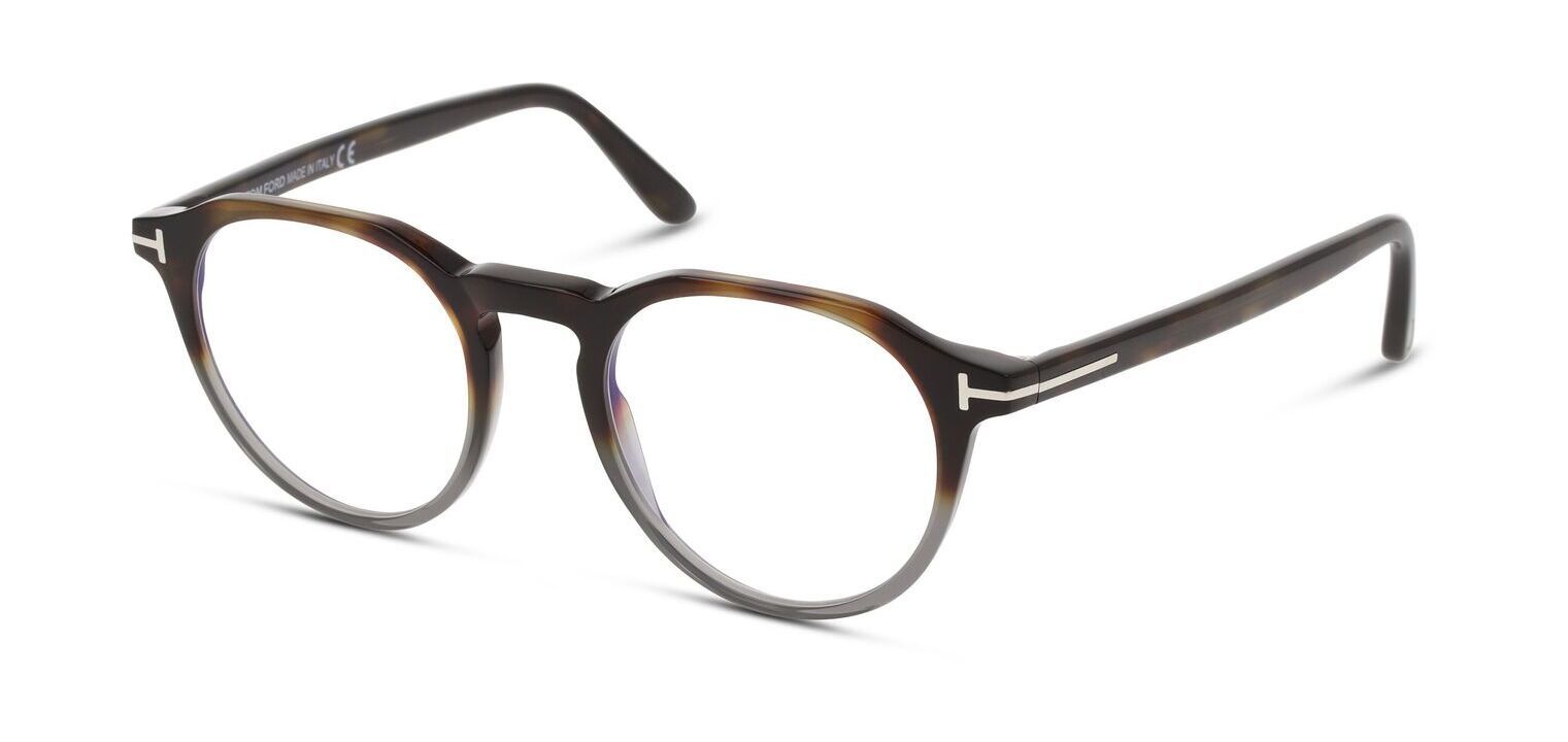 Lunettes de vue Tom Ford Ronde FT5833-B Marron pour Homme