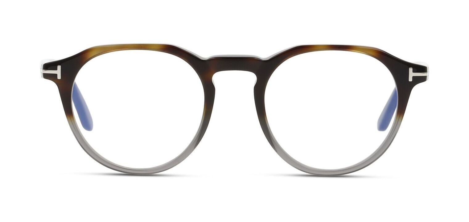 Lunettes de vue Tom Ford Ronde FT5833-B Marron pour Homme