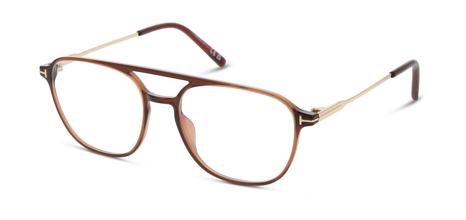 Lunettes de vue Tom Ford Pilot FT5874 B Marron pour Homme Visilab