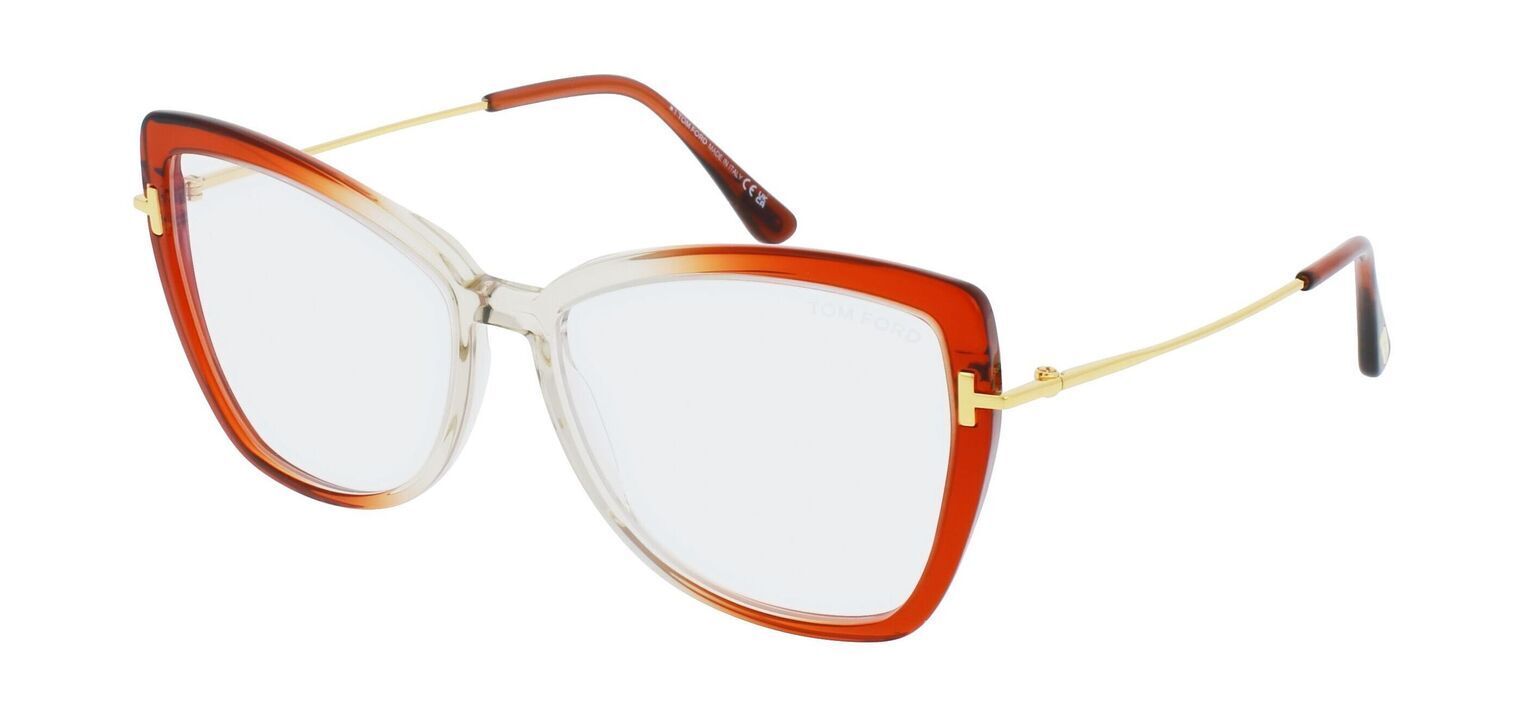 Tom Ford Schmetterling Brillen FT5882-B Orange für Damen