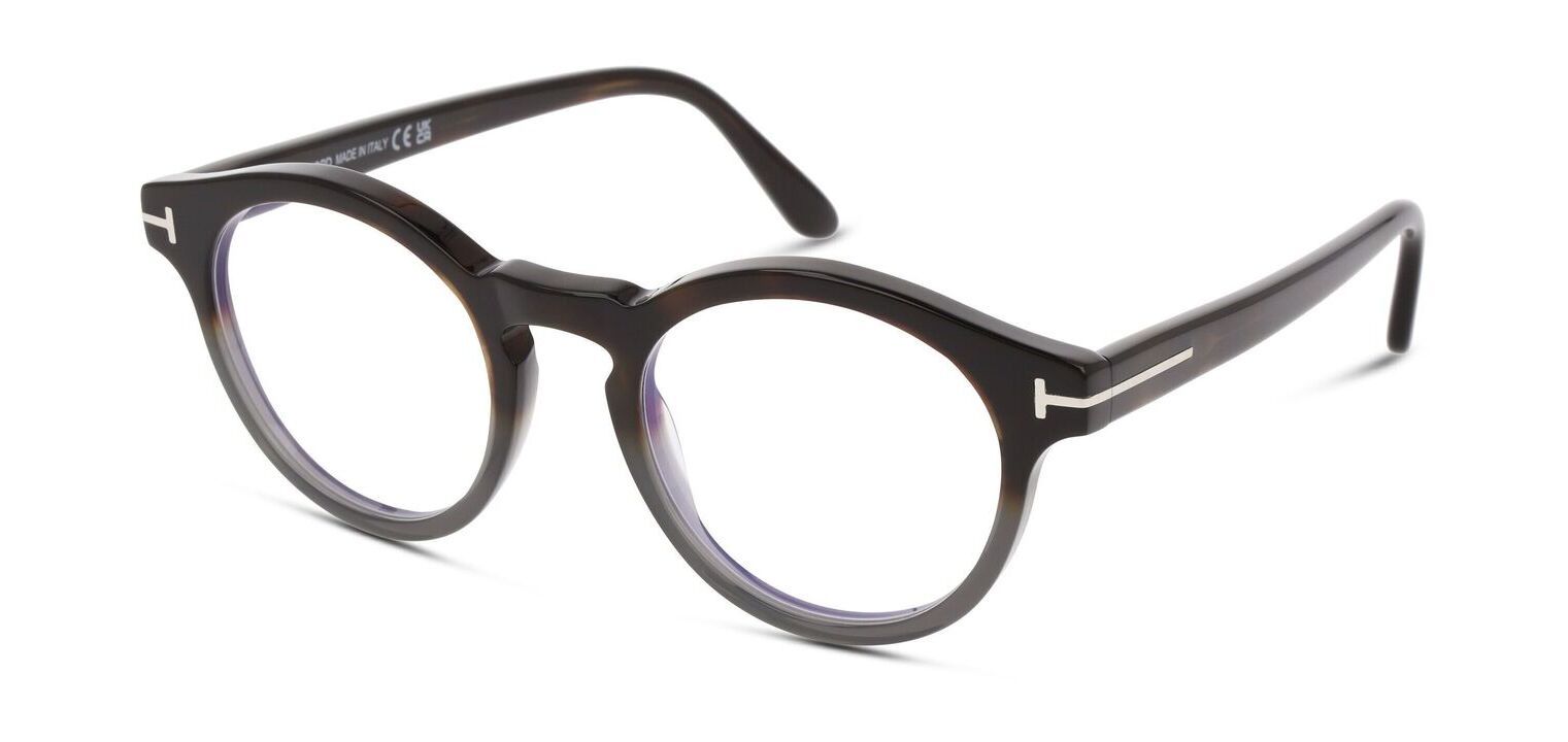 Lunettes de vue Tom Ford Ronde FT5887-B Gris pour Homme