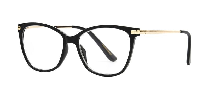 Blue light filter Eyeglasses Foster Grant Cat Eye Aliana Black