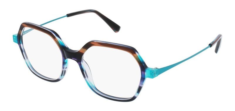 Oxibis Sechseckig Brillen TA4 Blau für Damen