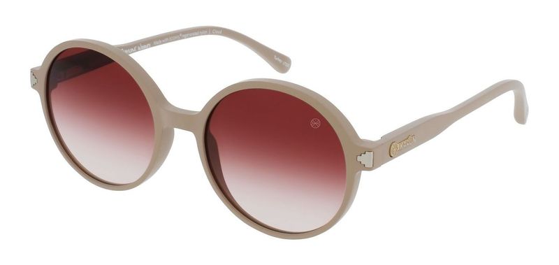 Lunettes de soleil Karun Ronde SWFS0197 Beige pour Femme