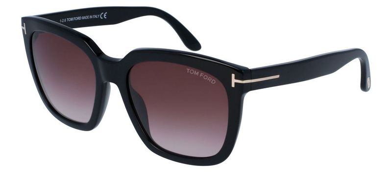 Tom Ford Rectangle Sunglasses FT0502 Black for Woman